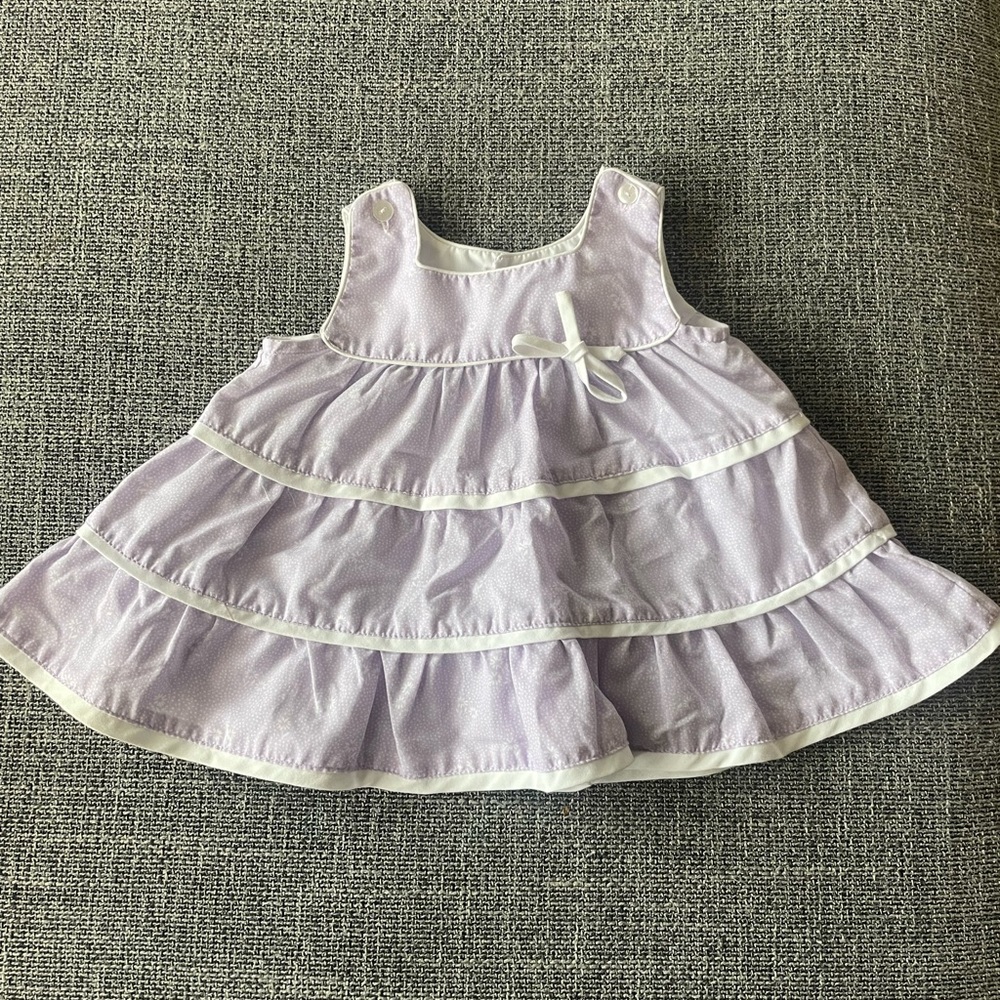 Vintage Babybair Lavender Floral Baby Dress 12 Months